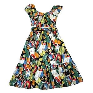 J. Crew Postcard Print Off-the-Shoulder Ruffle Dress